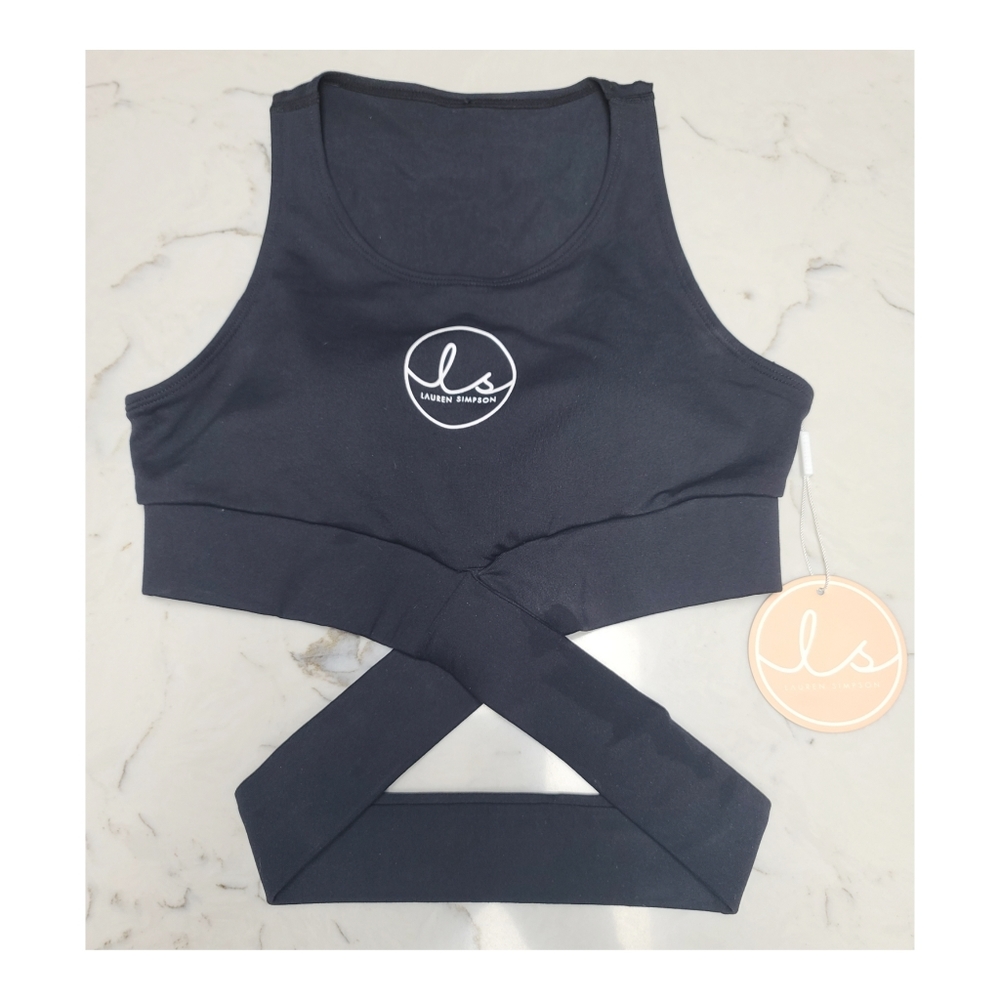 🌺RIDERWEAR/LS *LAUREN SIMPSON CRISS CROSS FITNESS TOP